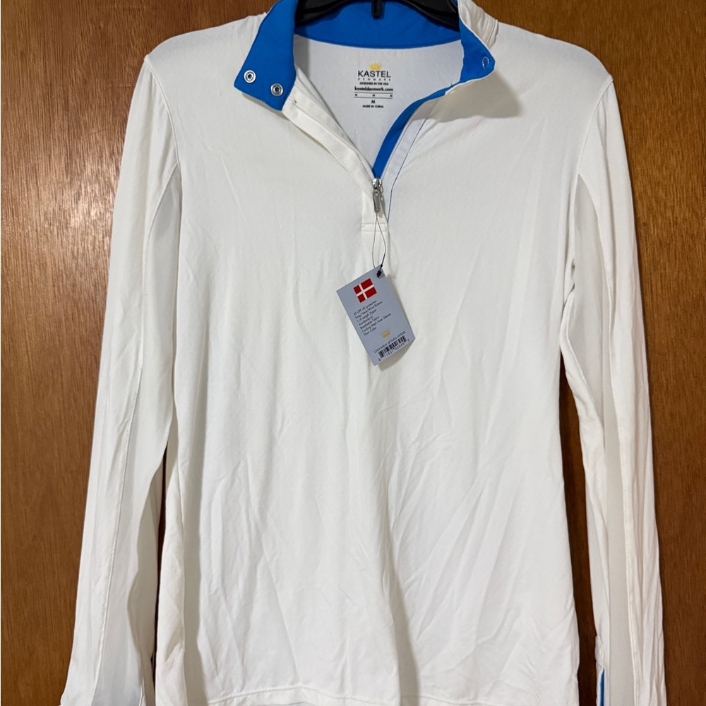 Kastel Women's White and Blue Sweatshirt NWT’S 30 UPF